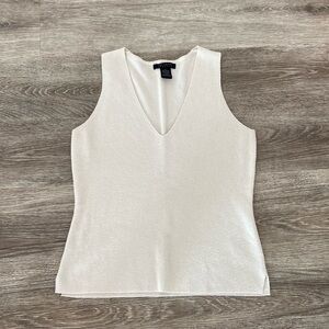 Y2k 90s vintage the Limited sweater sleeveless top ribbed beige cream ecru Large